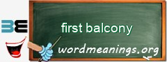 WordMeaning blackboard for first balcony